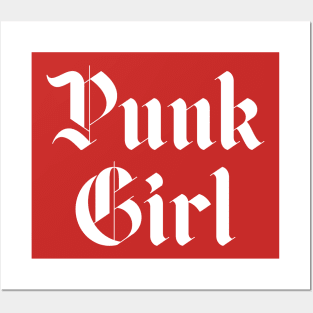 Punk Girl gothic logo Posters and Art